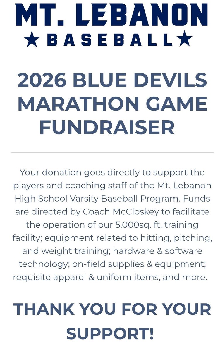 Mt Lebanon Baseball Association tweet media