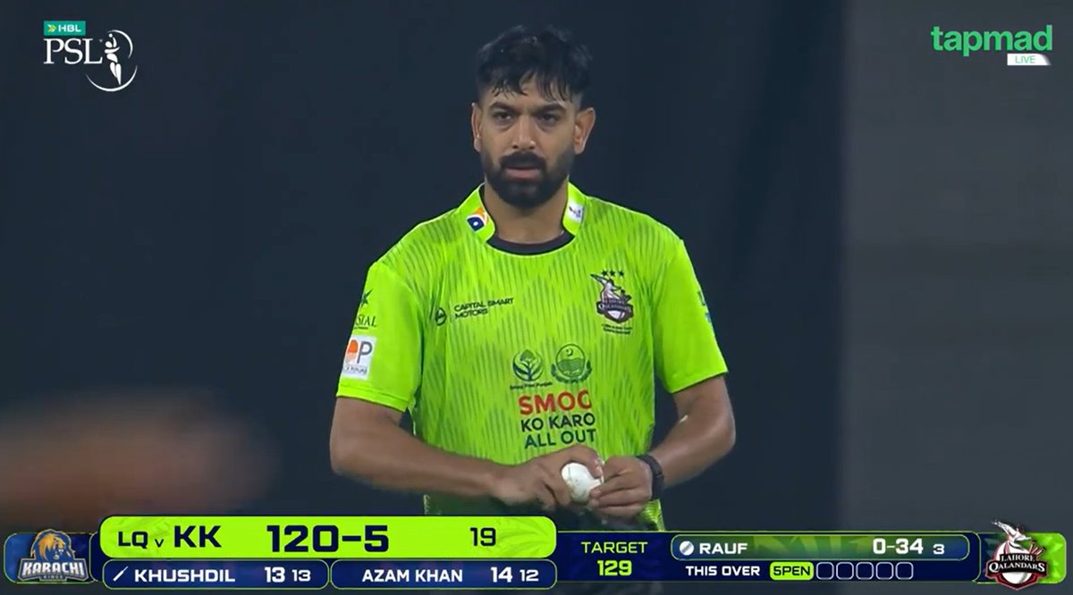5-run penalty to Lahore Qalandars for ball tampering.
Yah bnda kbi match ni jeetwa sakta sab over mjhy yad hain bhaee ky mjhy specifically bht psnd tha haris lkn ab bht ho gya hai yaar agr ni hoty apse last ma over tou nah kia kro 
#harisrauf <a href="/lahoreqalandars/">Lahore Qalandars</a> 
#HBLPSL11
