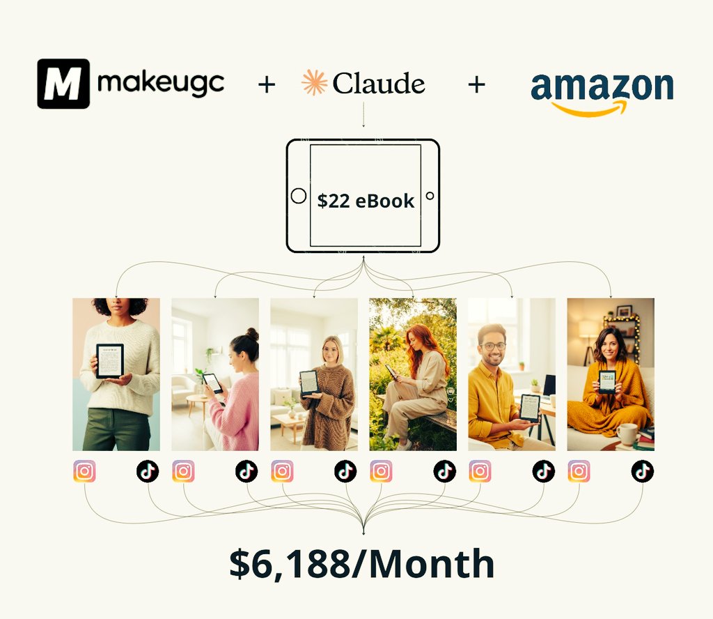 ai_logician's tweet photo. 🚨𝐄𝐗𝐏𝐎𝐒𝐄𝐃: $22 eBook → $6,188/Month AI System 🚨

Turn simple prompts into a fully automated eBook income machine 💸

𝐖𝐨𝐫𝐭𝐡 $𝟓,𝟎𝟎𝟎+ — 𝐍𝐨𝐰 𝐅𝐑𝐄𝐄 𝐟𝐨𝐫
𝐥𝐢𝐦𝐢𝐭𝐞𝐝 𝐮𝐬𝐞𝐫𝐬 ⚡

Built with: MakeUGC + Claude AI + Amazon KDP

📚 From idea → viral content → daily eBook sales (automated)

➡️ Inside the system 👇
→ AI finds profitable eBook niches instantly
→ Generates high-converting titles + outlines
→ Writes full eBooks with human-like quality 🤖
→ Creates UGC-style promo content automatically
→ Viral distribution on TikTok & Instagram 🚀
→ Turn viewers into buyers on autopilot
→ Simple $22 pricing strategy for mass sales
→ Scales with multiple books = multiple income streams
→ No ads needed (organic traffic system)
→ Repeat & compound monthly income

💡 Perfect for beginners (no writing, no audience needed)
🎯 Result: Build a passive eBook business that runs itself

To get access:
• Comment “OK”
• Like + Retweet
• Follow @ai_logician

⚠️ No comment = No DM

⏳ Limited drop — don’t miss it