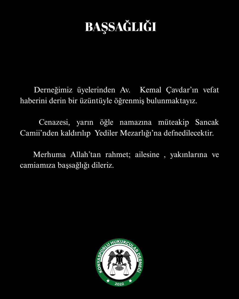 Konyasporlu Hukukçular Derneği tweet media