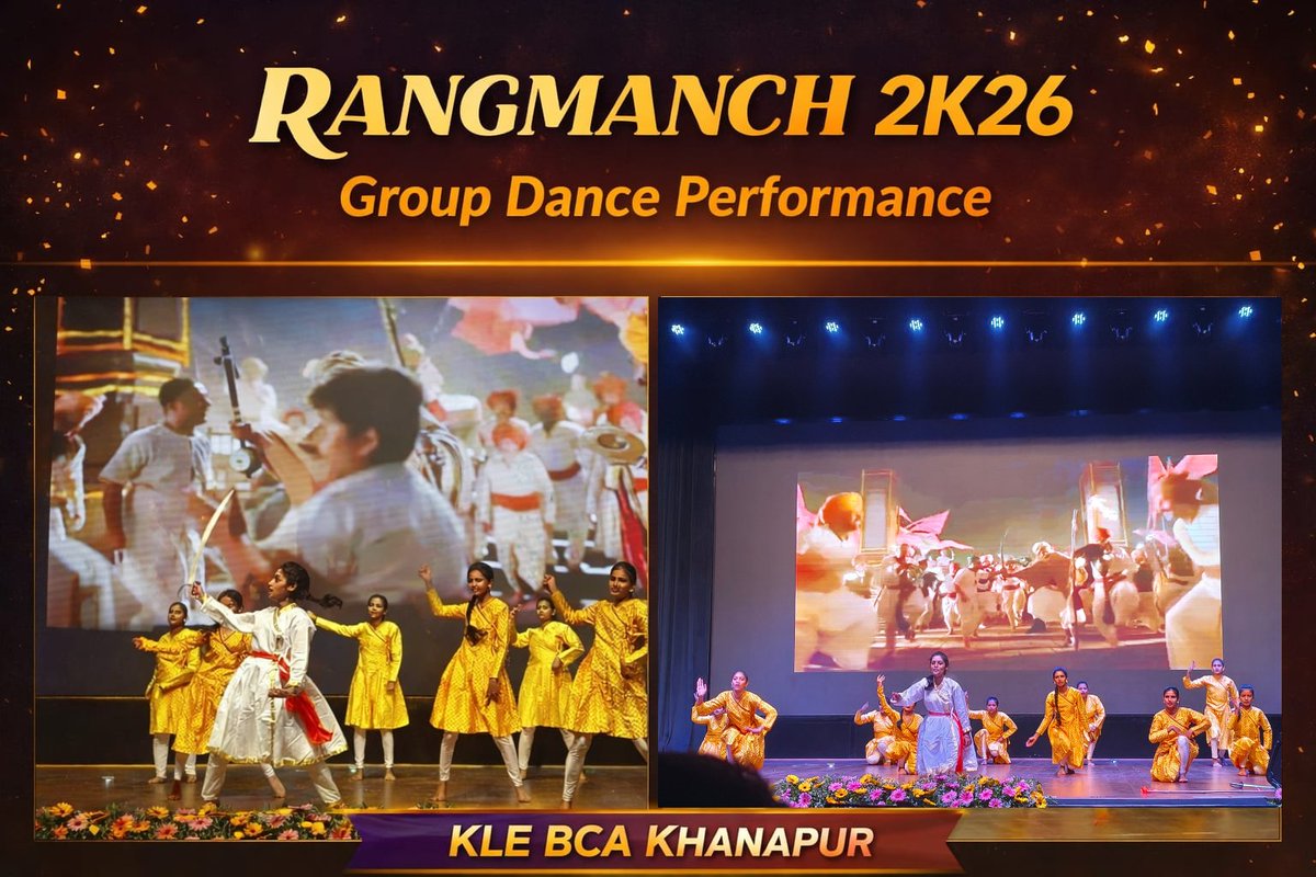 Klebcakhanapur's tweet image. Rangmanch 2K26 – Group Dance Performance ✨
The students of KLE BCA Khanapur set the stage on fire with their mesmerizing Group Dance Performance at Rangmanch 2K26. 🎶
#rangmanch2k26 
#klebcakhanapur 
#groupdance 
#studenttalent 
#culturalfest 
#danceperformance 
#proudmoment