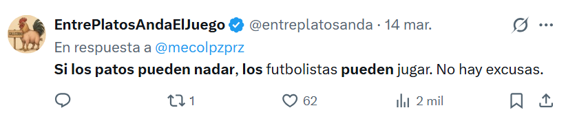 EntrePlatosAndaElJuego tweet media