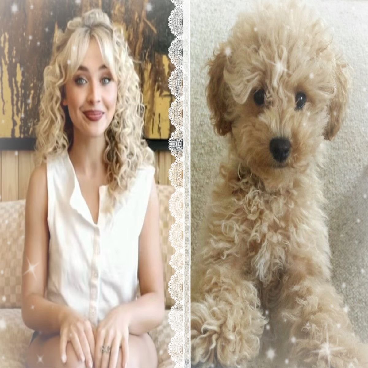 dearrdecode's tweet photo. i love this picture a lot bc she really does look like that dog https://t.co/EdwGActznD