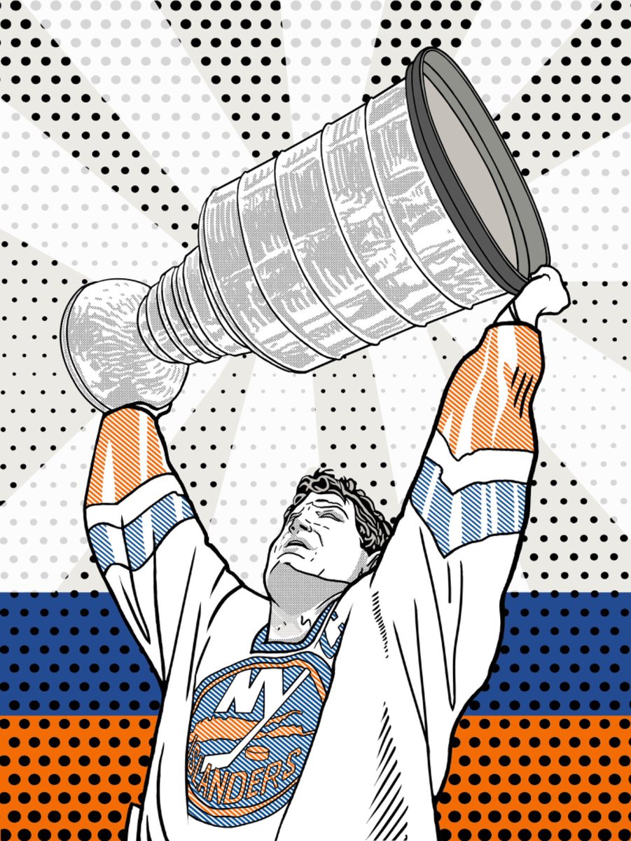 richtorrey's tweet photo. I did this painting of the Captain last year.  Was thinking of making a series from the cup era team.  Trottier is next. https://t.co/svtG7KGy5X