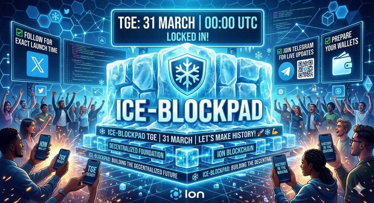 jerom_bello08's tweet image. March 31. Save the date. 🗓️

​The @ice_blockpad TGE is coming to heat up the ecosystem! ❄️🔥

​2 days to go. Are you positioned? 🚀

​#IceNetwork #IceBlockpad #TGE #CryptoNews #ION