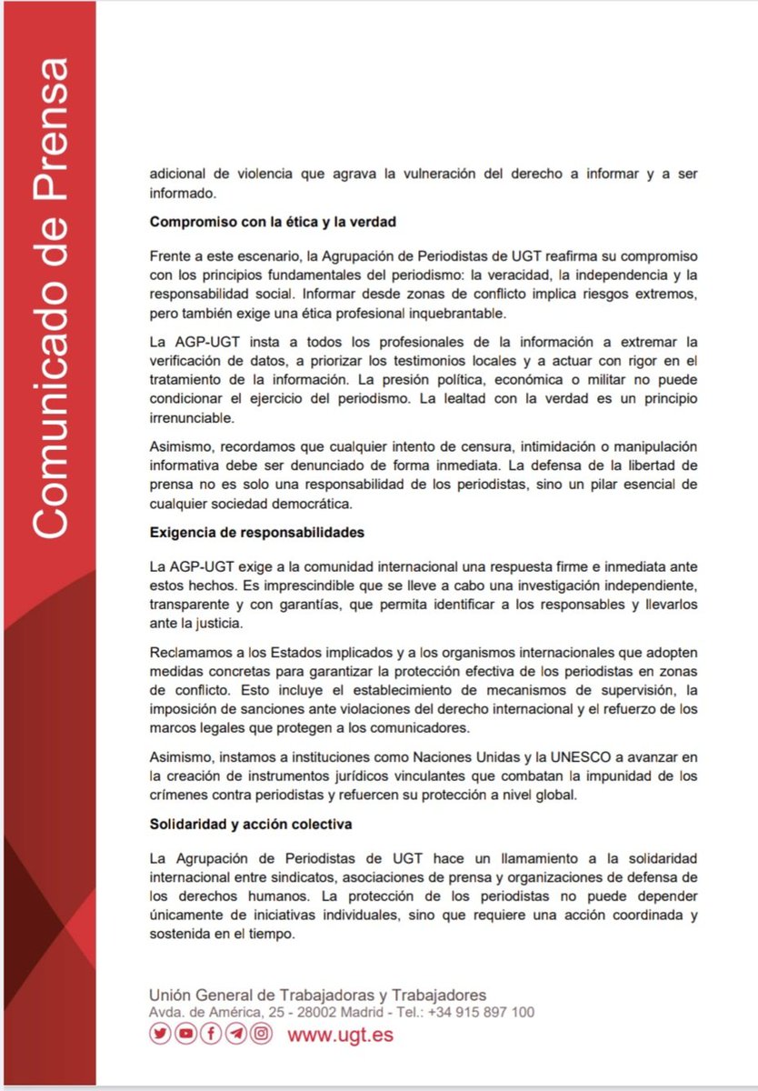 Agrupación de Periodistas de UGT tweet media