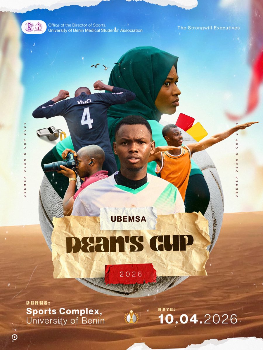 Official_UBEMSA's tweet photo. *ARE YOU READY FOR RUMBLE🥁🥁🥁* 

The Office of the Director of Sports presents before your very eyes, THE DEANS CUP🏆🏆🏆

 *THEME: REVIVAL🔥* 

To Dare is To Do... https://t.co/P9JOx1dBDs