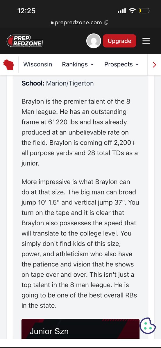 BraylonMielke25's tweet photo. ‼️C/O 2027 RB‼️
Thank you @PrepRedzone for the write up! 

@prepredzone @trentonluera14 @prepredzone @prepredzonewi @MJ_NFLdraft @joebaldasari @MWFBrecruiting @FootballWiac @OJW_Scouting @NWahlscouting https://t.co/xMZUyZUJ31