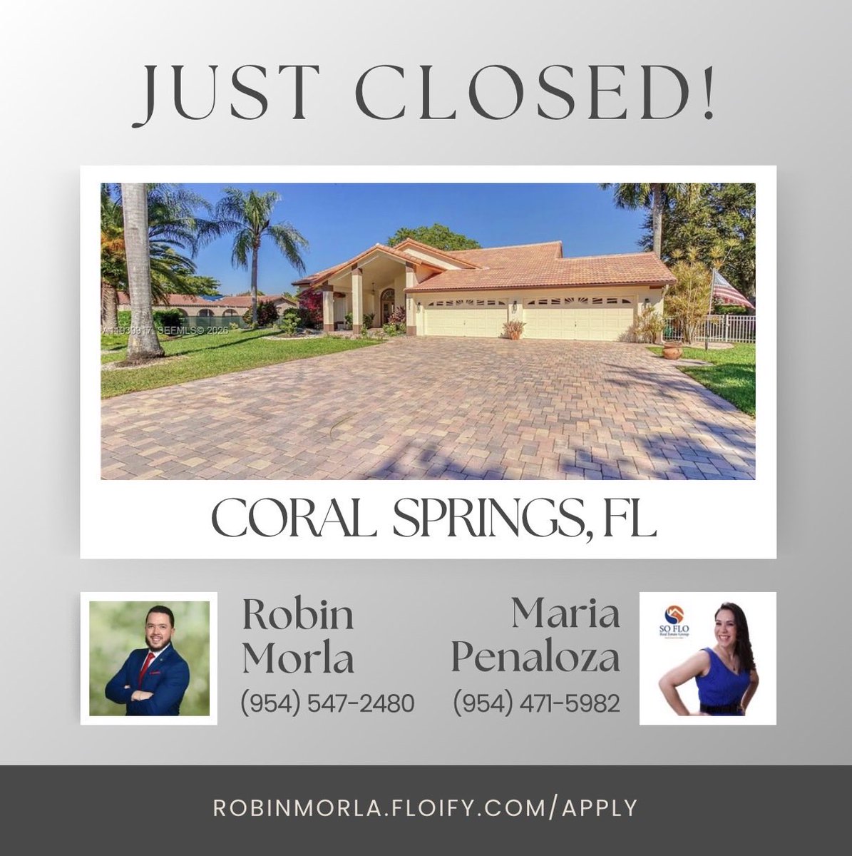 RobinMorla's tweet photo. Just closed in Coral Springs! 🎉🏡

Congratulations to our buyer on the purchase of their new home and on turning their departing residence into an investment property.

#JustClosed #CoralSpringsRealEstate #FloridaMortgage #HomeBuyingTips #RealEstateInvesting https://t.co/55AWguh8g3