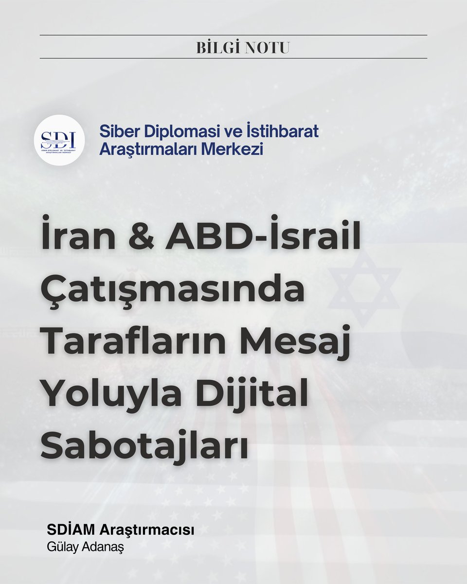 Siber Diplomasi & İstihbarat Araştırmaları Merkezi tweet media