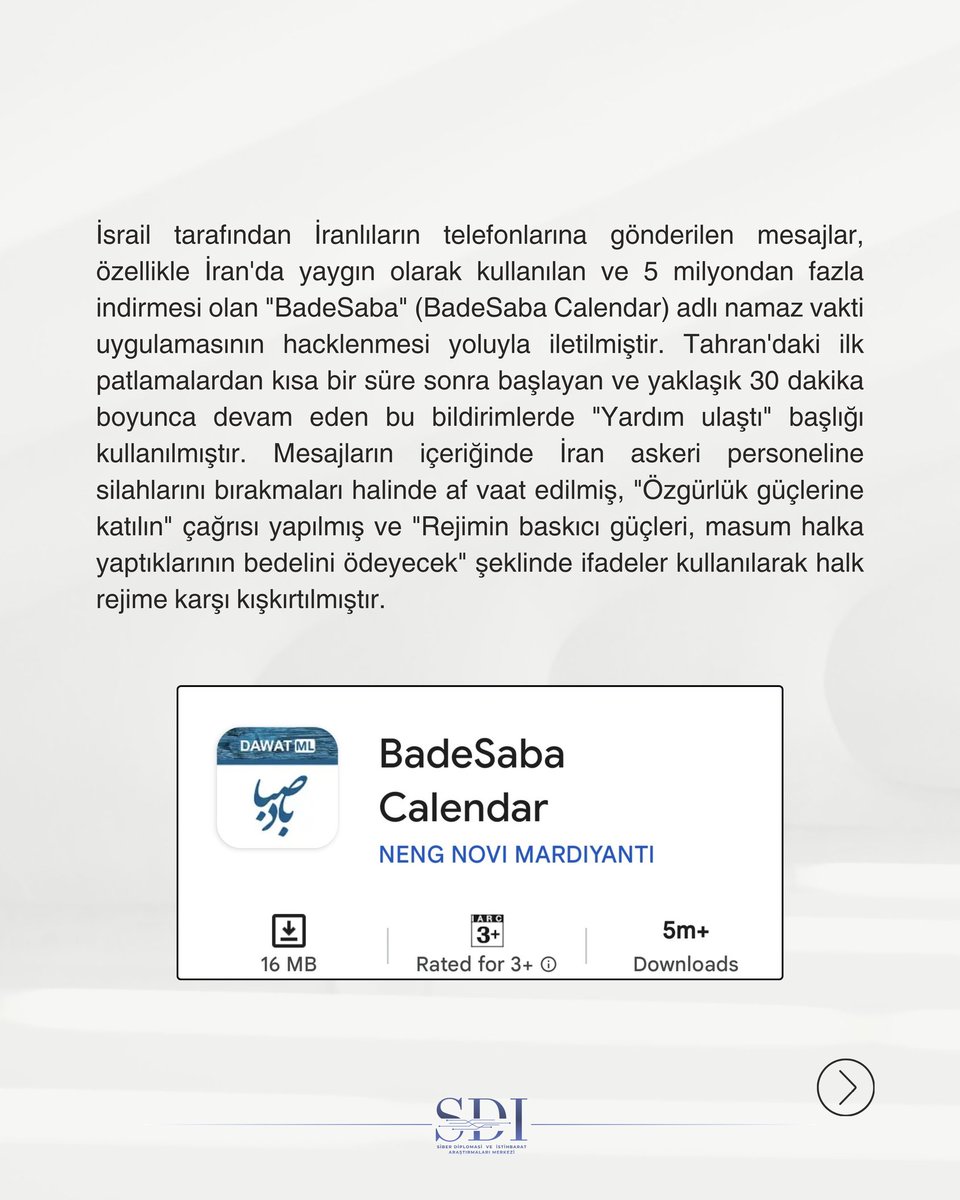 Siber Diplomasi & İstihbarat Araştırmaları Merkezi tweet media