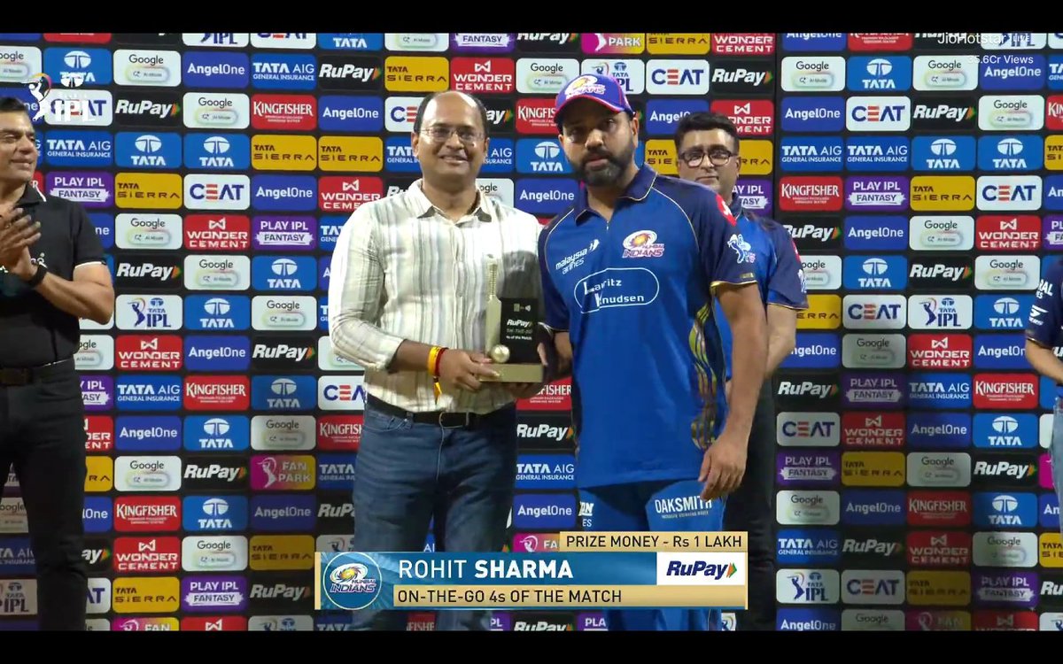 CricCrazyJohns's tweet photo. MOST FOURS AWARD FOR ROHIT SHARMA 👌 https://t.co/NxIbmxfhia