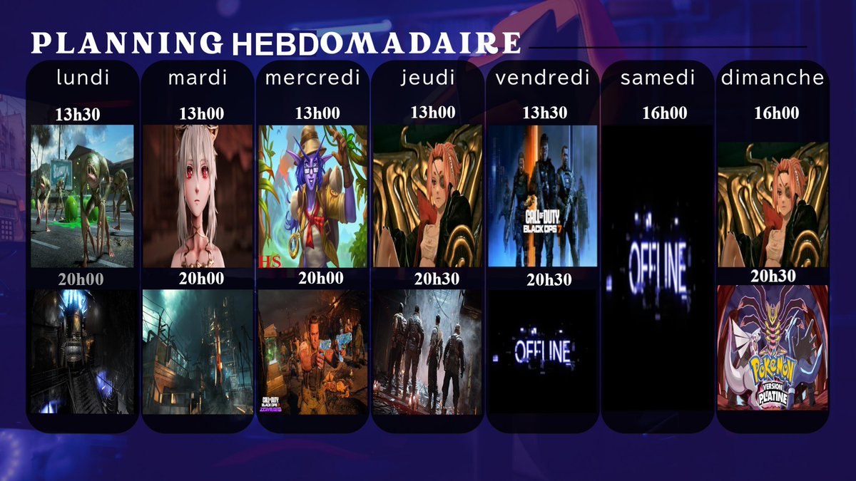 ProGGAMEUR's tweet photo. Voici les plannings de cette semaines les ami(e)s 📷: https://t.co/bBcyAgO2WL https://t.co/QdfrtyfMzx