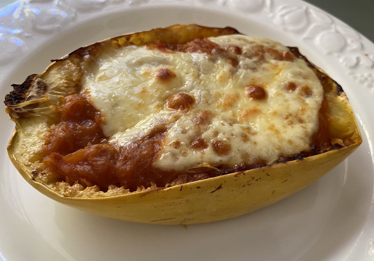 Zapallo spaguetti (de mi huerta) una delicia 😋