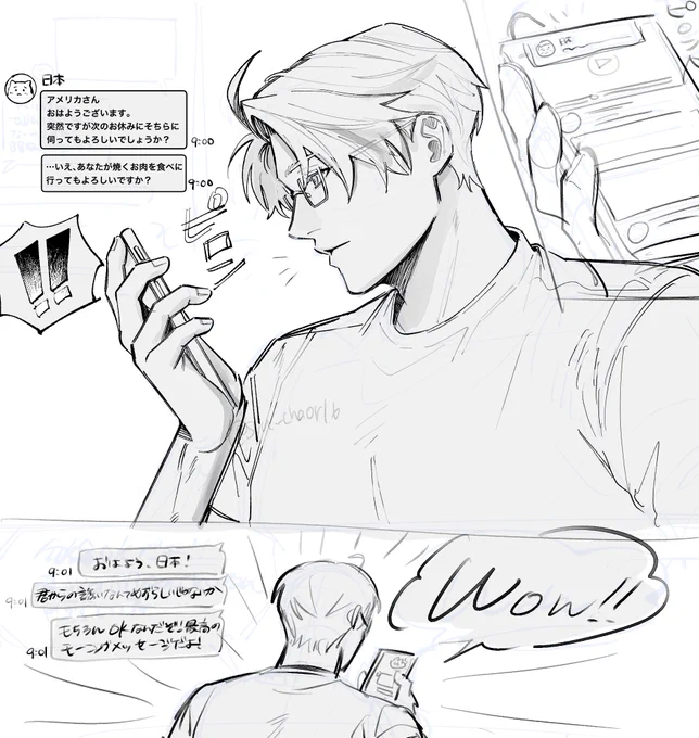 tl見てて描きたくなったアル菊 wip 