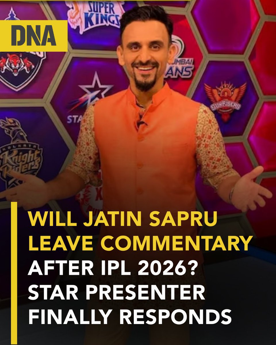dna's tweet photo. #JatinSapru has addressed speculation about quitting commentary after #IndianPremierLeague 2026.
Read here :https://t.co/RPlPsmdHnv
#DNAUpdates | #IPL2026 | #Commentary https://t.co/Te4bs10eOg