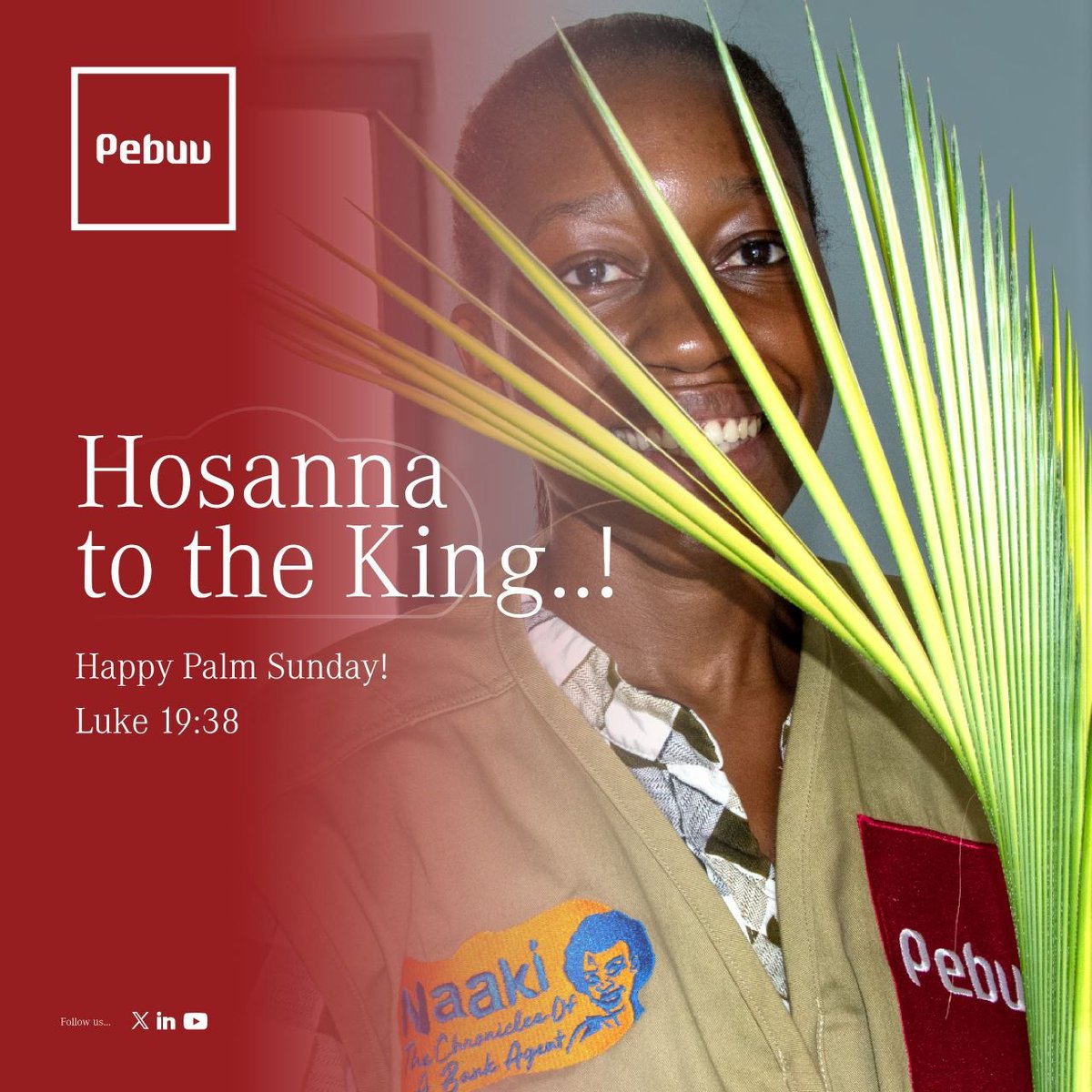 PebuuGlobal's tweet photo. Happy Palm Sunday! May blessings, peace, and grace fill your home as we await the sacred time of Easter!
#PebuuImpactInitiative https://t.co/xMHuSrBarm