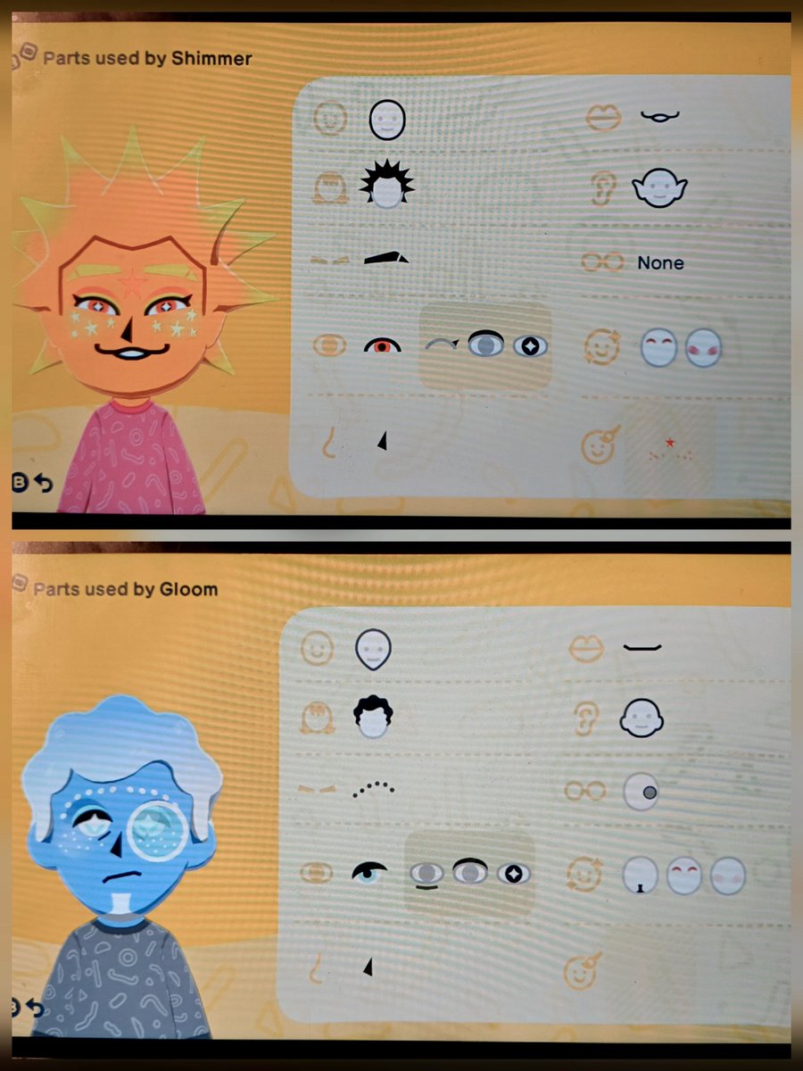 MauranPeters's tweet photo. @JoJoJosiah_ I made two cool looking miis who became two OC's with a bunch of lore imidiatly and i love them so much! 

Shimmer and Gloom are very powerful beings who are able to play god on the island. Shimmer plays around with everyone while Gloom uses his powers to help miis' problems. https://t.co/8Pgo07ZP2F