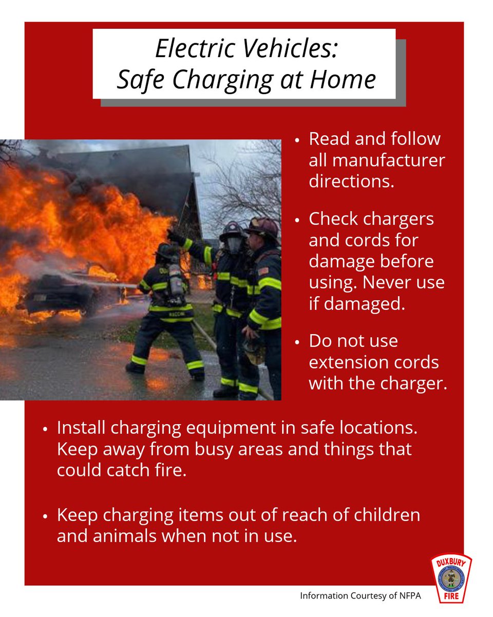 DXFD_PIO's tweet image. If you own an electric vehicle (EV), keep your home charging practices safe by following these critical steps.

#DXFD #EVcharging #lithiumionbatteries