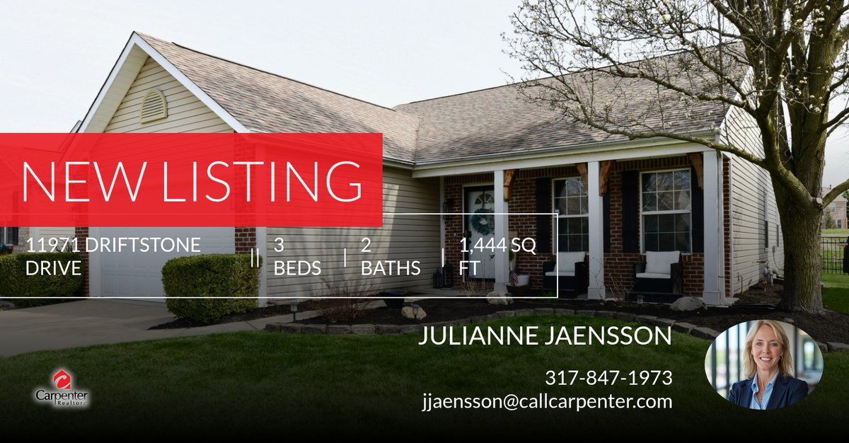 jjaensson's tweet photo. 📍 New Listing 📍 Take a look at this fantastic new property that just hit the market located at 11971 Driftstone Drive in Fishers. Reach out here or at 317-847-1973 for more information!

Julianne Jaens... https://t.co/PIXTfkgsy3 https://t.co/aPIwDs8iPY