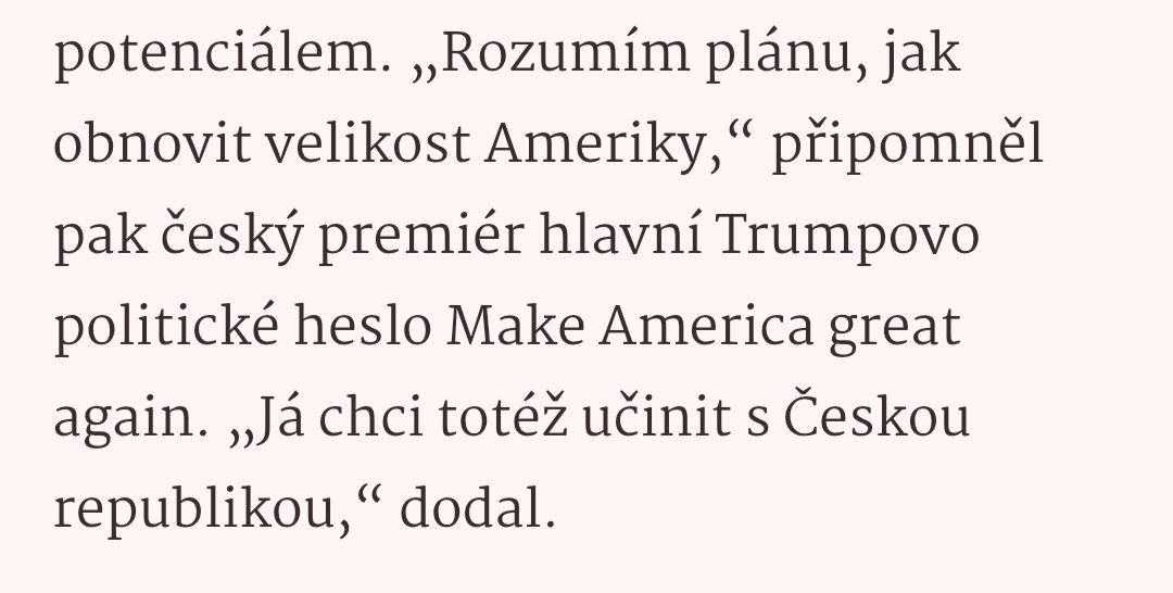 MikiCz3's tweet photo. @JiriPehe Neuškodí si připomenout, že Bureš chce "Udělat Česko velké" viz https://t.co/6YuXvI4eUV. https://t.co/k1SAXI2BiK