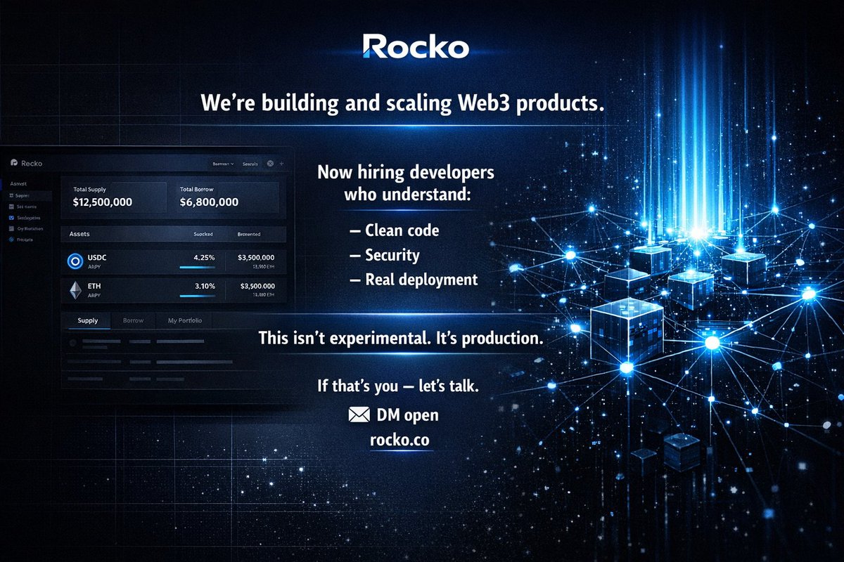 MintCulture_'s tweet photo. We’re building and scaling Web3 products.
Now hiring developers who understand:
 – Clean code
 – Security
 – Real deployment
If that’s you — let’s talk.
📩 DM open
#BlockchainJobs #Web3Careers #SolidityDeveloper #Hiring https://t.co/kLW3GZwYol