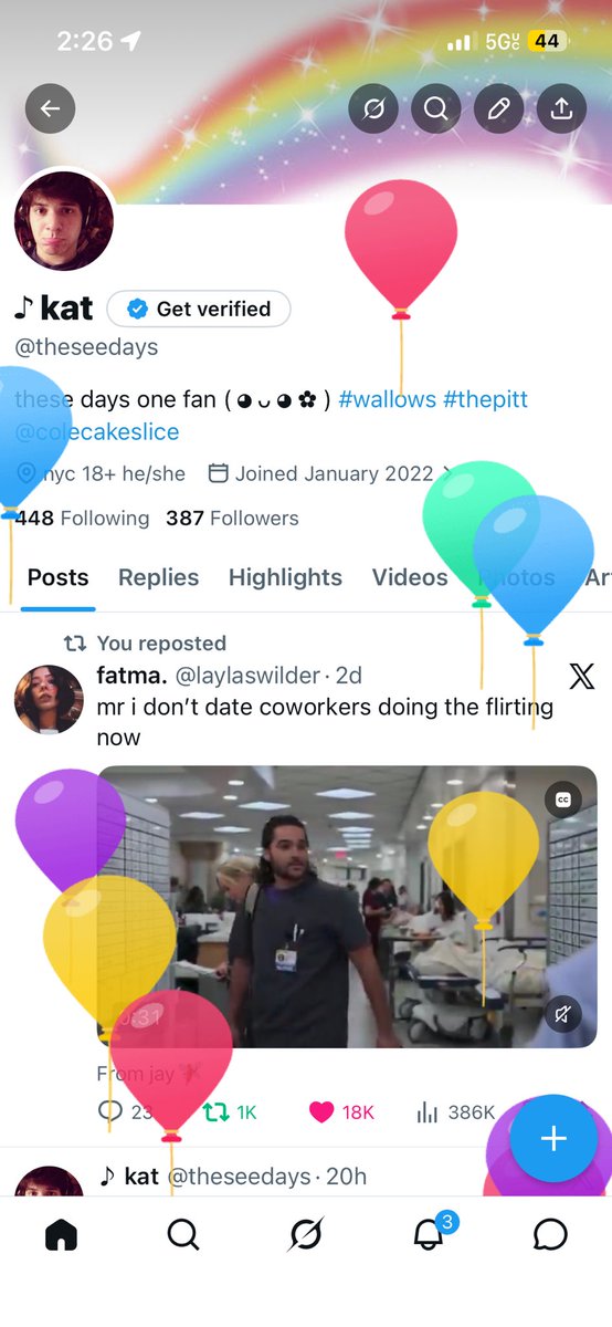 i get balloons today ￼🥹🥹