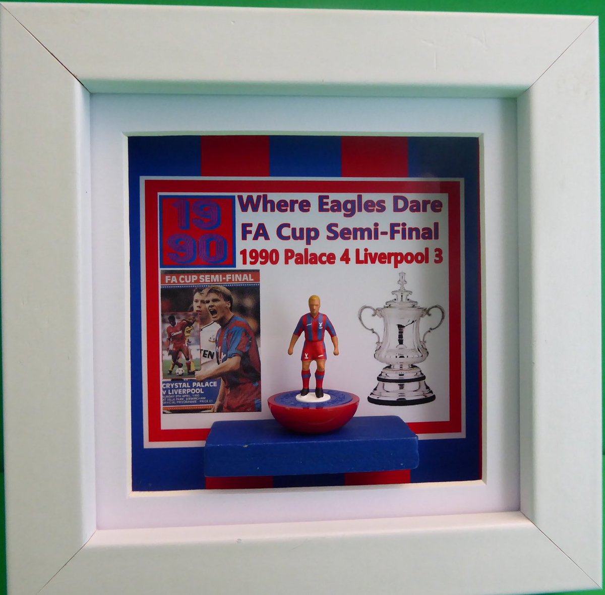 helcol123subbu1's tweet image. Crystal Palace subbuteo artwork mini-frames celebrating various iconic Eagles moments. DM @helcol123subbu1 to order. @TCPalacePod #cpfc @IanWright0 @CPFC_Supporters @ThePalaceForum @BackOfTheNest @TheEaglesBeak @gazbod @WhyteleafeEagle #crystalpalace #Eagles @ultrascpfc