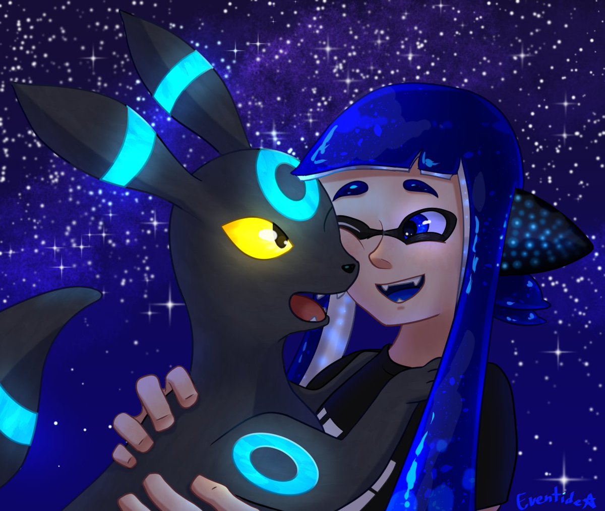 Eventide_arts's tweet photo. 🌙🦑💙🌌 #Splatoon3 https://t.co/o7i2BsvxVu