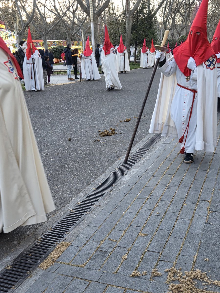 Azu_HA's tweet photo. Luego dirá el @AyuntamientoVLL que la limpieza funciona genial.
Primera vez que en esta procesión de las @SietePalabrasVA los cofrades tienen que aguantar esto.
Vergonzoso. https://t.co/pIr5Ael42u
