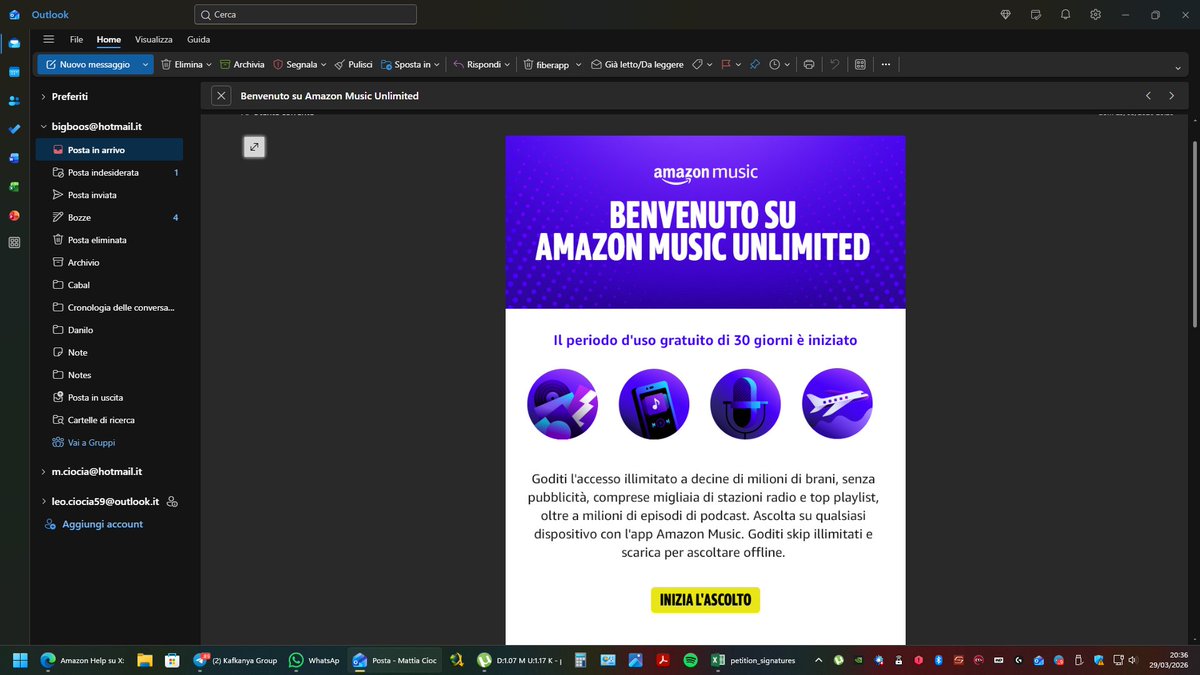 PD_Mattia's tweet photo. @AmazonHelp su amazon music che su amazon normale, mi da 30 giorni e non 90 qui la foto via mail https://t.co/ofYGH1TPOn