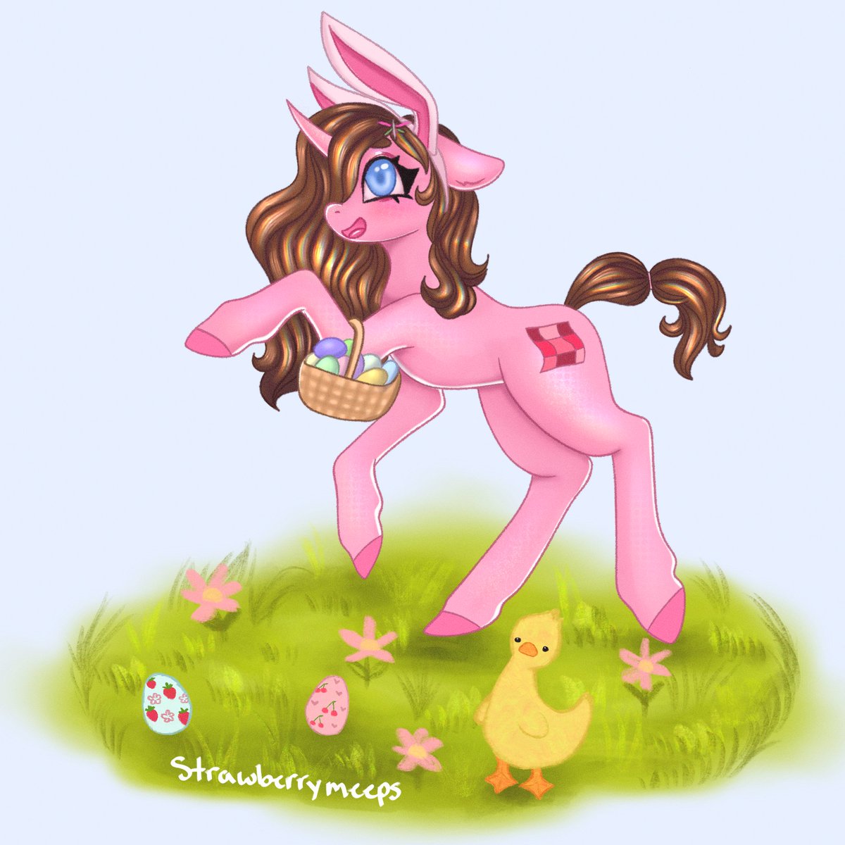 Strawberrymeeps's tweet photo. I have this ych available for Easter! I take PayPal, venmo, or cash app.  Please dm me here or Instagram (found in link tree) 

Slot 1: open
Slot 2: open
Slot 3: open 

:) 

#mylittlepony
#mlp #ych #yourcharacterhere #mlpg4 https://t.co/VN0cVaKEsu