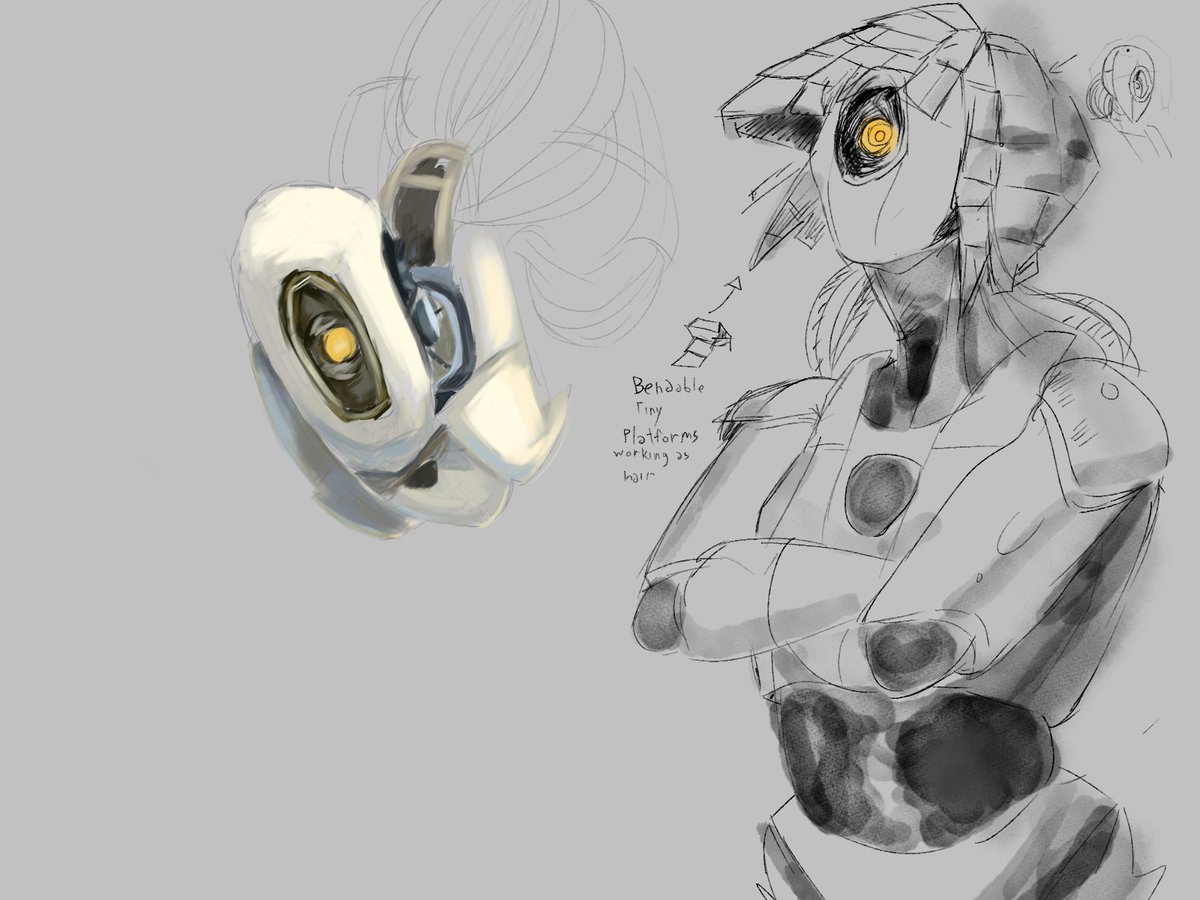 Gin_Drawz's tweet photo. Glados doodle https://t.co/rJyasbQAJJ