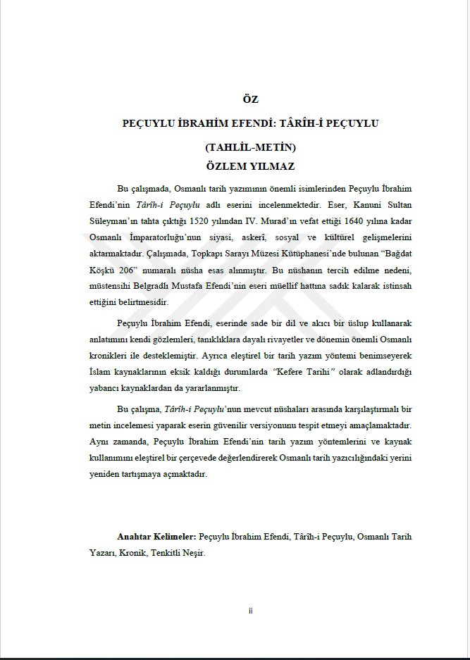 tarihselkuram's tweet photo. Özlem Yılmaz, Peçuylu İbrahim Efendi: Târîh-i Peçuylu (Tahlil-metin), İstanbul Üniversitesi, Doktora Tezi, 2025.

https://t.co/rYziwU8ztP

https://t.co/F323kB2KO5. https://t.co/0qKlvC04rB