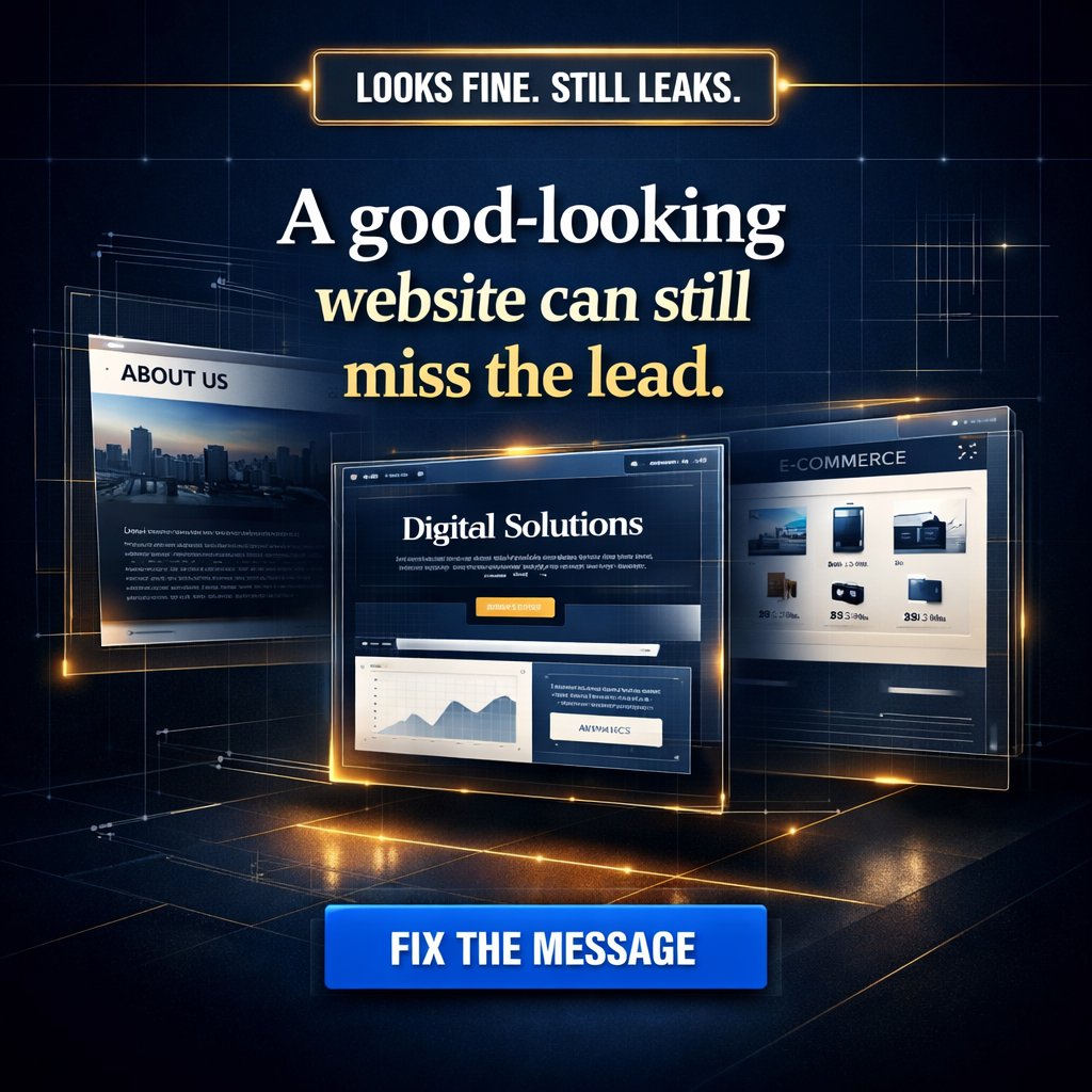 ToxicHustle's tweet photo. A website can look good and still miss the lead.

If the message is weak, the page stays expensive.

Fix the message. Start the project:
https://t.co/WcwC99l7Ho

#MarketingRefresh #LeadGeneration #WebsiteStrategy https://t.co/QN6tepLm6K