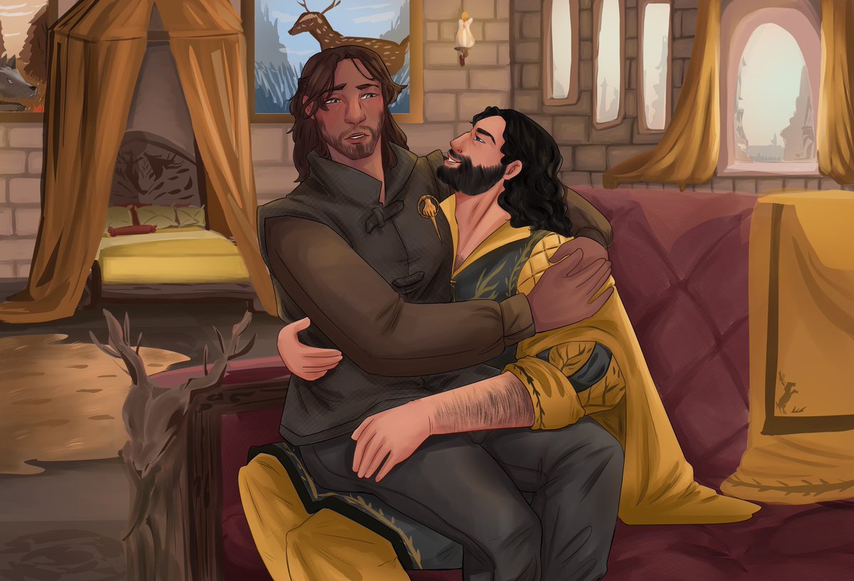 “‘𝑪𝒐𝒎𝒆 𝒔𝒐𝒖𝒕𝒉 𝒘𝒊𝒕𝒉 𝒎𝒆, 𝒂𝒏𝒅 𝑰'𝒍𝒍 𝒕𝒆𝒂𝒄𝒉 𝒚𝒐𝒖 𝒉𝒐𝒘 𝒕𝒐 𝒍𝒂𝒖𝒈𝒉 𝒂𝒈𝒂𝒊𝒏,’ 𝒕𝒉𝒆 𝒌𝒊𝒏𝒈 𝒑𝒓𝒐𝒎𝒊𝒔𝒆𝒅.” - 𝘈𝘎𝘖𝘛, 𝘌𝘥𝘥𝘢𝘳𝘥 𝘐 📖🤍

Thank you to the amazingly talented  <a href="/Shipooky_Mini/">🍨Shiro Metkayina🍨comms OPEN 🇻🇪🇻🇪🇻🇪</a> for this gorgeous Ned x Robert соmm 🫶🐺🦌