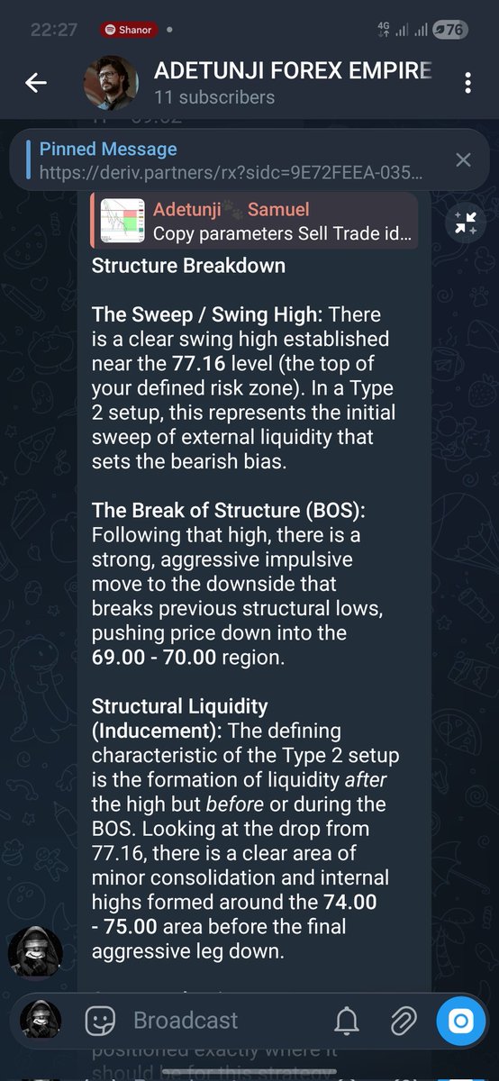 Dhipzzy24's tweet photo. Trade Idea on Volatility 150(1s)
I launched my telegram channel where I drop free setups and signals...

ADETUNJIFXEMPIRE 

JOIN THE CHANNEL WITH THE LINK BELOW 

https://t.co/KEbuD9qvaM

Create an account with Deriv using the link below to trade with me

https://t.co/r7MvLyhyii https://t.co/PFNgvBzmGC