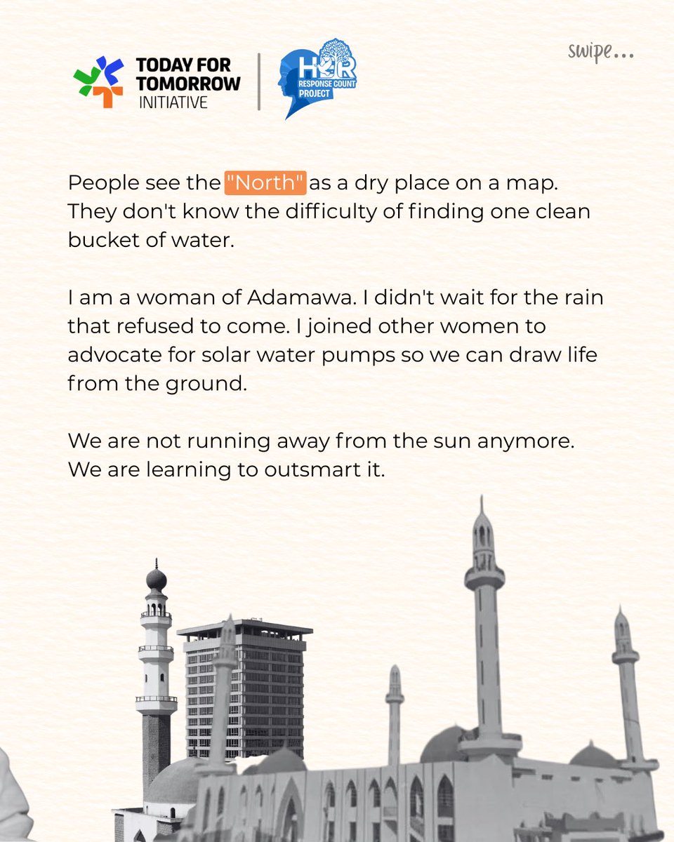 warrenitumoh's tweet photo. In Adamawa State, women are turning dry dust back into living soil. They are the ones who stay to fix what the climate broke.
Follow tft_initiative to learn more about climate change and women's inclusion in decision making
#herresponsecount #womeninclimateaction #herclimatevoice https://t.co/64tLWdlvxv