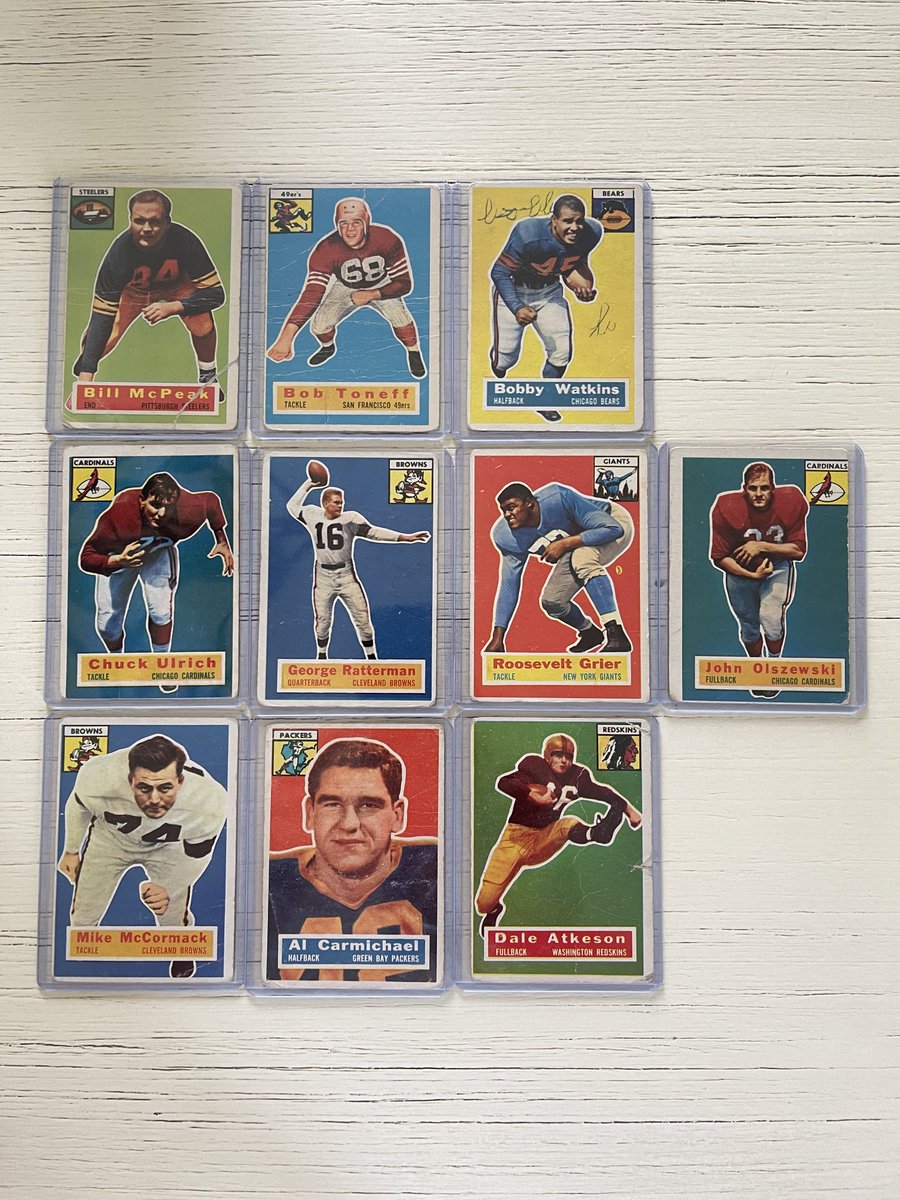 BobHowellUSA's tweet image. Hey #Hobby friends… who knew I also dabbled w/ #Vintage 🏈? Here’s some 56’s, looking to trade as I’m down to needing 2 to finish the set. Let’s chat, it’s a long shot, maybe I can find a well loved 1 out there!