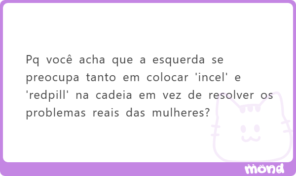 clarionrox's tweet photo. A primeira coisa que você tem que aprender sobre a esquerda: Nenhum projeto deles NUNCA é realmente sobre o que eles dizem que é.

Sempre deduza que tem a ver com ou aumentar imposto ou colocar cabresto nas pessoas.

No caso desse papo de misoginia, incel etc, a ideia é criar mais um crime de opinião com definição vaga e caracterização subjetiva, que possa ser usado para perseguir adversários políticos.

https://t.co/JNfLo5f2cA