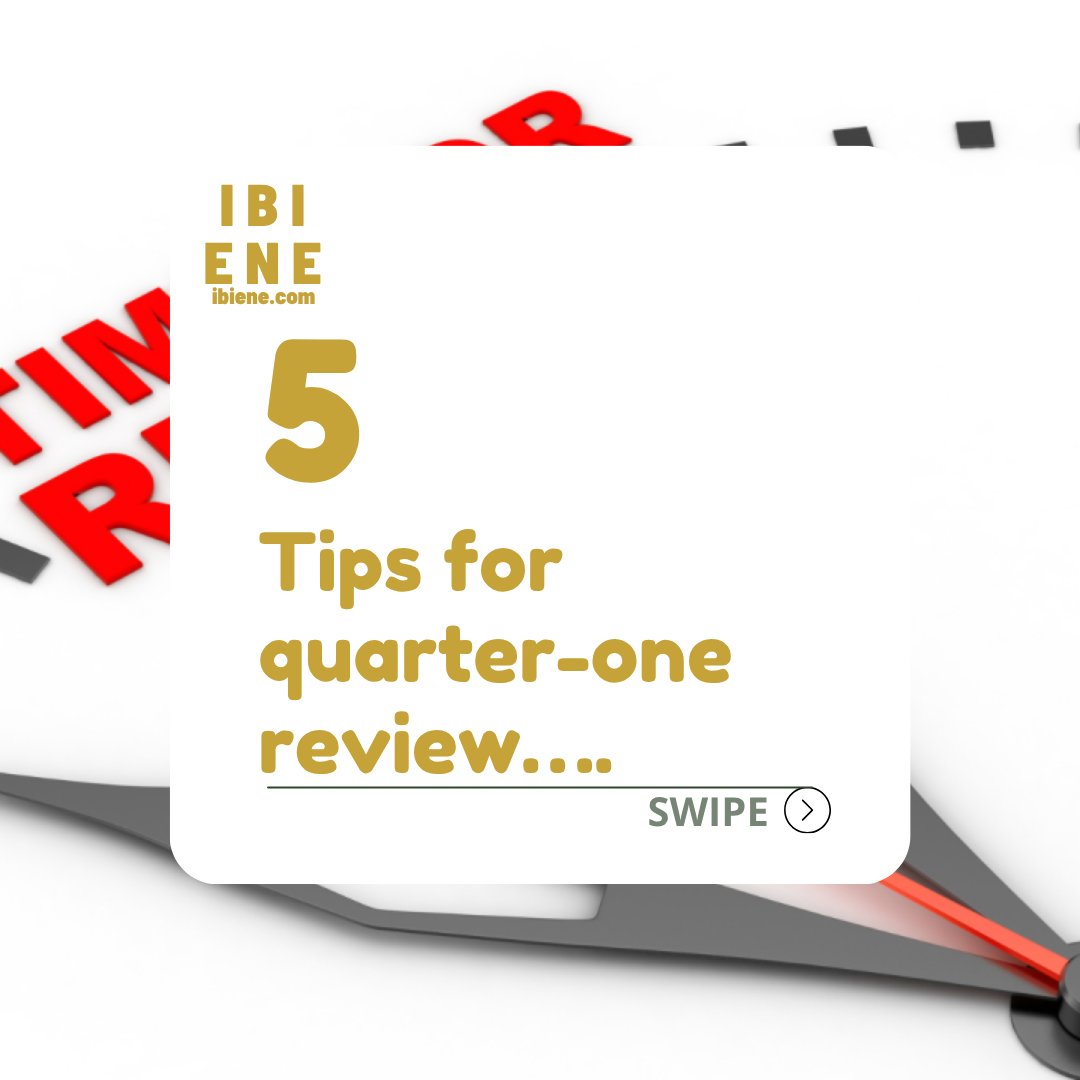 ibienemagazine's tweet image. SCROLL to evaluate your progress with a clear and effective quarter-one review.
Tap on the link in bio or visit ibiene.com for more.
#ibienemagazine #QuarterOneReview #ReflectionTime