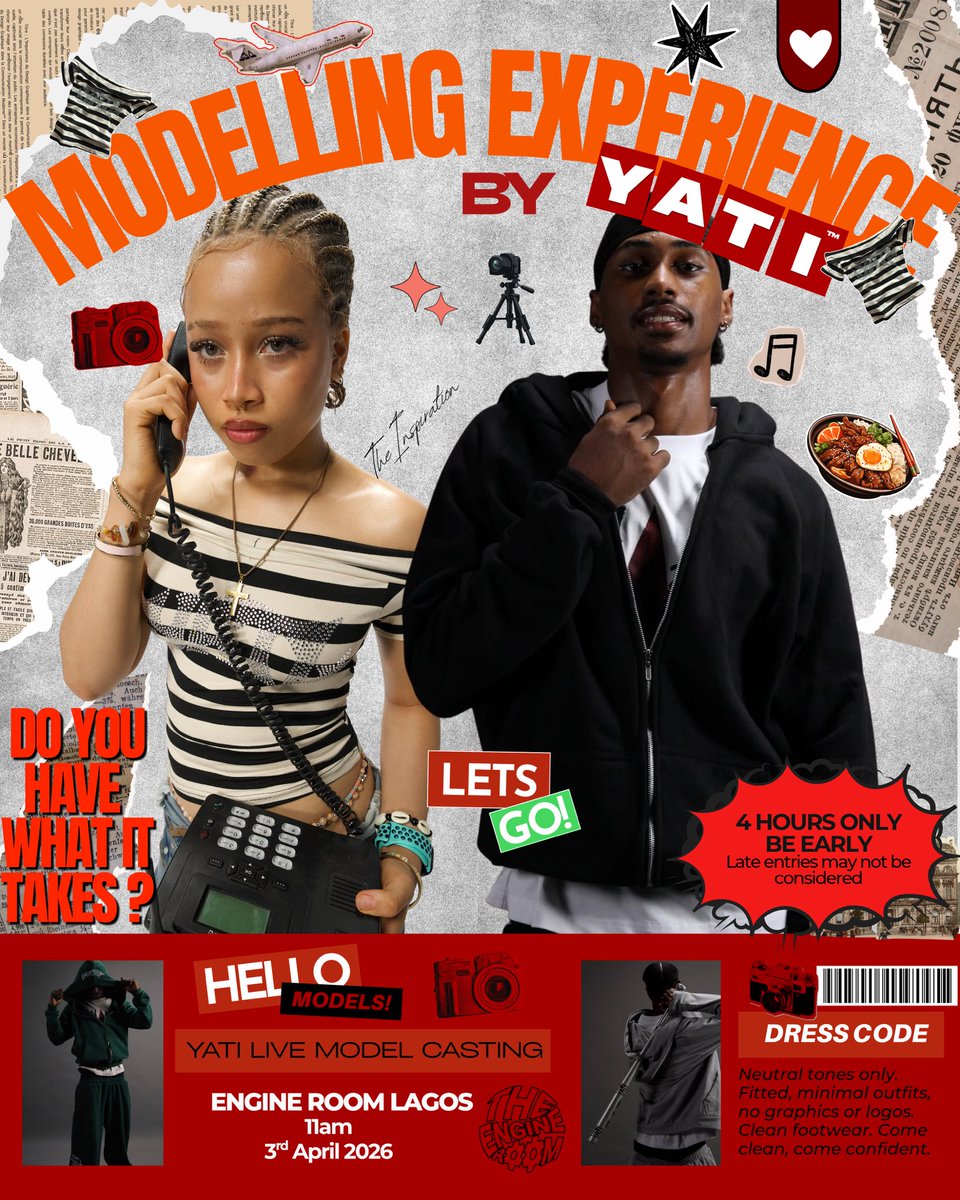 Live model casting at engine room studio this Friday, April 3rd, don’t miss it.