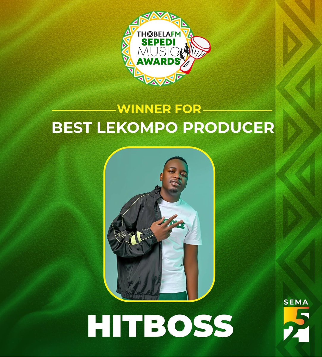 ThobelaFMYaka's tweet photo. Mothopasefoka | Best Lekompo Producer
1️⃣ Hitboss RSA
#ThobelaFMSEMA https://t.co/mWJbFZnmOC