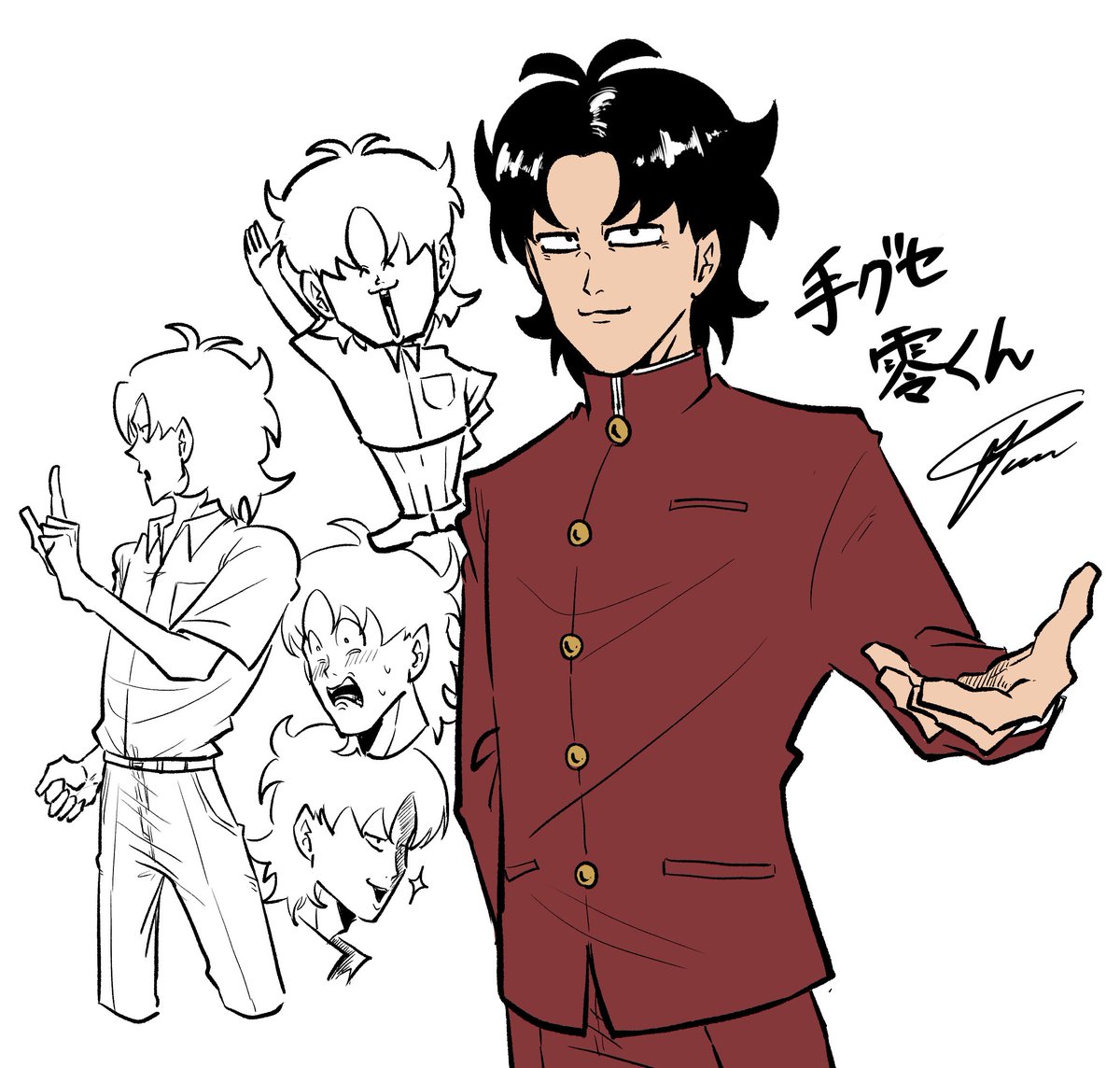x___ya723's tweet photo. 初描き&amp;手癖零くん失礼します #奇面組 https://t.co/rp9wjSbj29