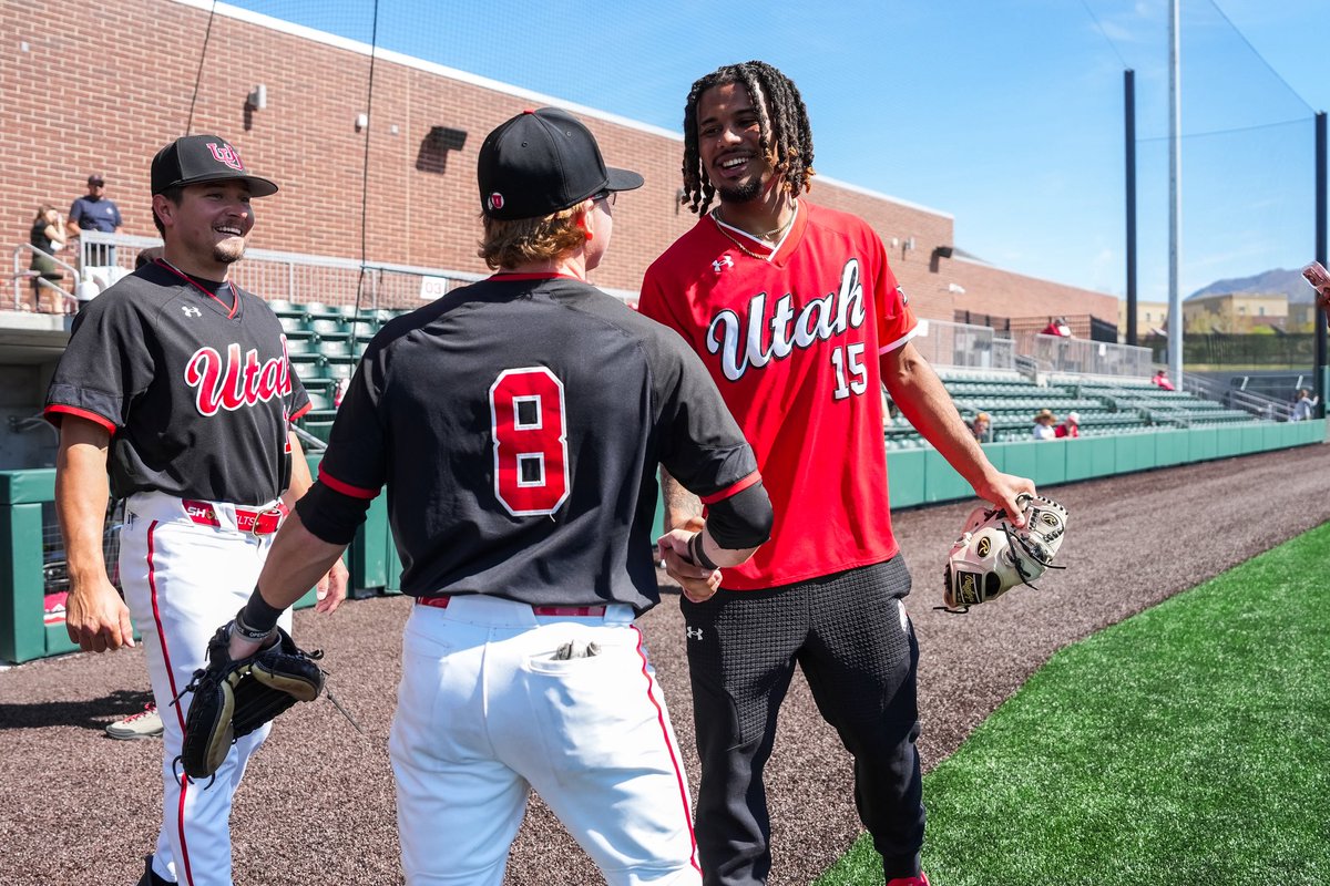 utahbaseball's tweet photo. .@FicklinJamarian fired a strike

71 MPH on the first pitch 🔥 

Pleasure having Byrd and @Devonddampier with us today at the ballpark!

#GoUtes x @Utah_Football https://t.co/dX4P3pMKpg
