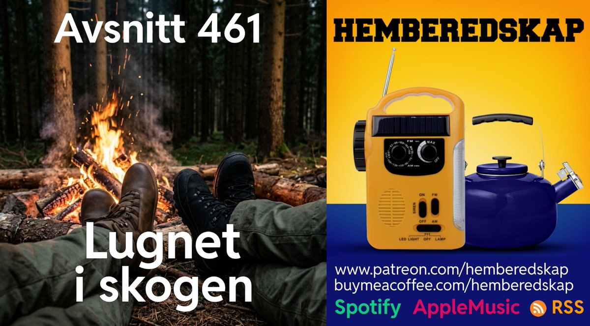 hemberedskap.libsyn.com/461-lugnet-i-s… Om att hitta lugnet i skogen och minska sin stress. Niklas träffar Lars Vargheim djupt inne i Svartedalens Naturreservat och pratar om längtan efter skogen, om att hitta kärleken och att hitta bra skor. #hemberedskap