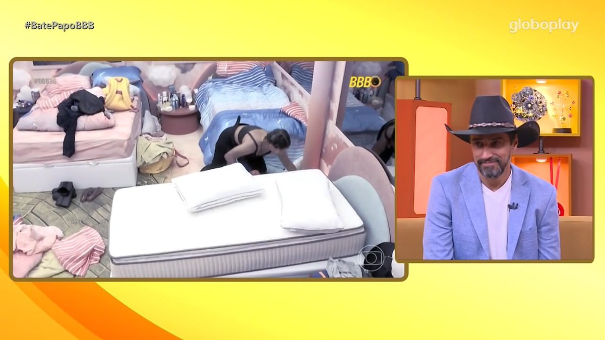 PlantaoCentral's tweet photo. 📺 Cowboy revê as cenas de Milena sujando e depois arrumando as roupas dele após ser eliminada da Prova do Líder.

Cowboy: "Ganhar a primeira prova do líder é uma merda. Não tem quem você indicar e você se apega a um detalhe, e esse detalhe pode ser errado. #BBB26 https://t.co/w0hkFZmOkR