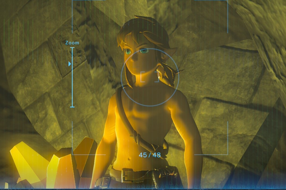 zaeluneth's tweet image. There’s a spot on Hylia Bridge where the cel shading breaks.

With the right lighting, you can suddenly see Link’s anatomy and muscle definition, even faint scars (or at least what look like scars), especially in close ups.

#botw