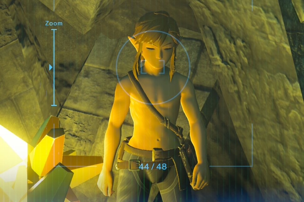 zaeluneth's tweet image. There’s a spot on Hylia Bridge where the cel shading breaks.

With the right lighting, you can suddenly see Link’s anatomy and muscle definition, even faint scars (or at least what look like scars), especially in close ups.

#botw