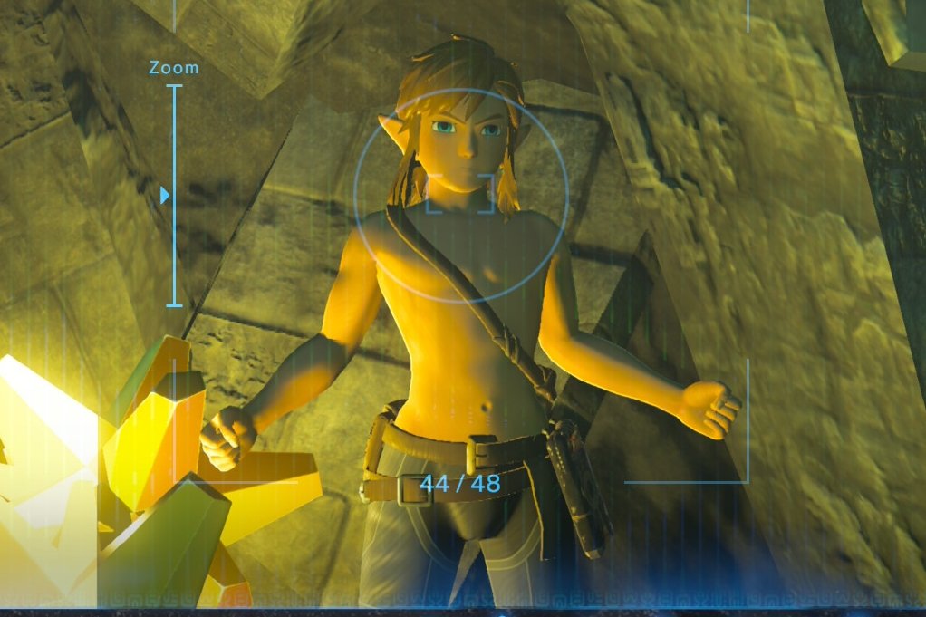 zaeluneth's tweet image. There’s a spot on Hylia Bridge where the cel shading breaks.

With the right lighting, you can suddenly see Link’s anatomy and muscle definition, even faint scars (or at least what look like scars), especially in close ups.

#botw